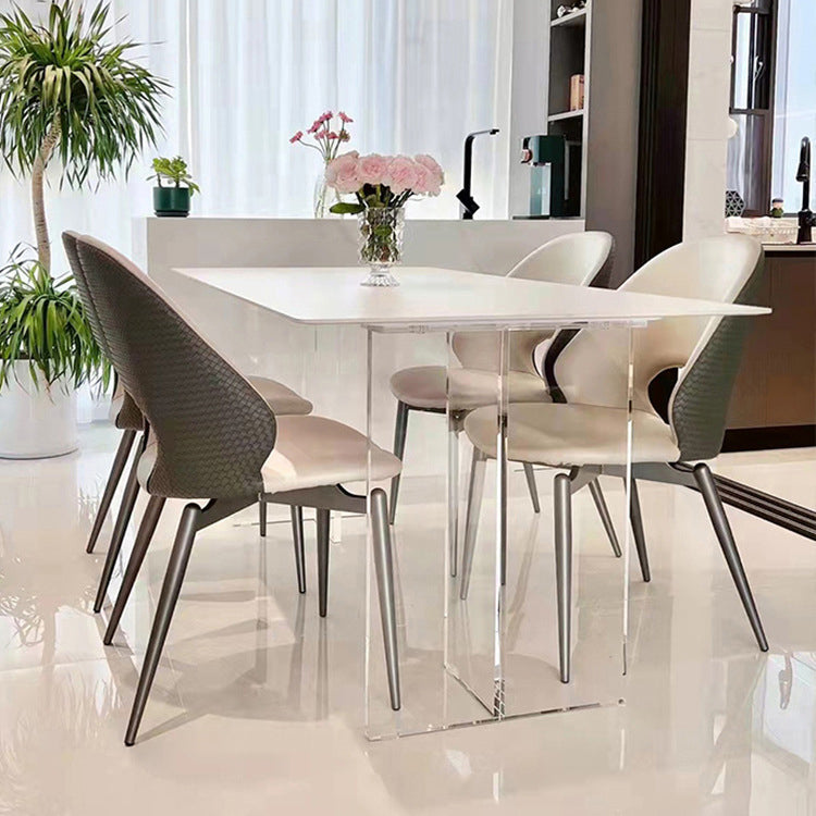 1/4/5 Pieces Modern Rectangle Dining Set Sintered Stone Top Dinette Table Set Clearhalo 'Dining Room Sets' 'Dining Tables & Seating' 'dining_room_set' 'furn' 'furn_dining_room_set' 'Furniture' 'Kitchen & Dining Furniture' 6239769