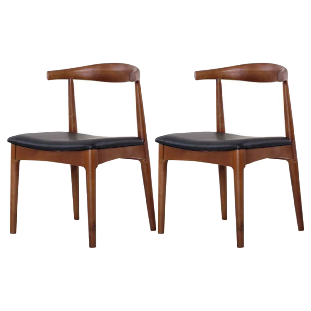 1/2/3/5 Pieces Rectangle Dining Set Solid Wood Dining Table with Wooden Chairs 2 Black Chairs Clearhalo 'Dining Room Sets' 'Dining Tables & Seating' 'dining_room_set' 'furn' 'furn_dining_room_set' 'Furniture' 'Kitchen & Dining Furniture' 6239811