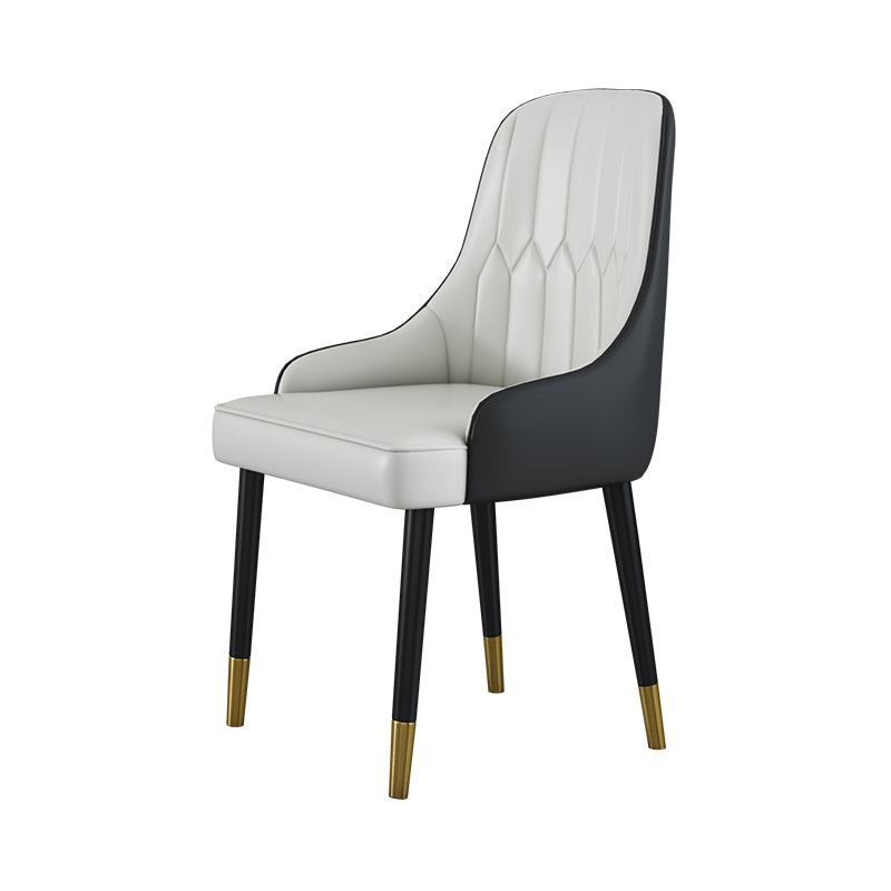 Modern Stone Dining Set 1/4/5 Pieces Round Dining Table Set with Padded Chairs 1 White Chair Clearhalo 'Dining Room Sets' 'Dining Tables & Seating' 'dining_room_set' 'furn' 'furn_dining_room_set' 'Furniture' 'Kitchen & Dining Furniture' 6239843