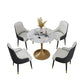 Ensemble de restauration en pierre moderne 1/4/5 pièces Table à manger ronde avec chaises rembourrées
