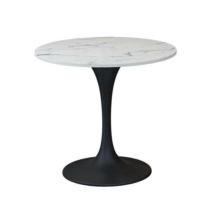 Contemporary Stone Dining Set 1/4/5 Pieces Round Dining Table Set with Padded Chairs White 31"L x 31"W Clearhalo 'Dining Room Sets' 'Dining Tables & Seating' 'dining_room_set' 'furn' 'furn_dining_room_set' 'Furniture' 'Kitchen & Dining Furniture' 6239867