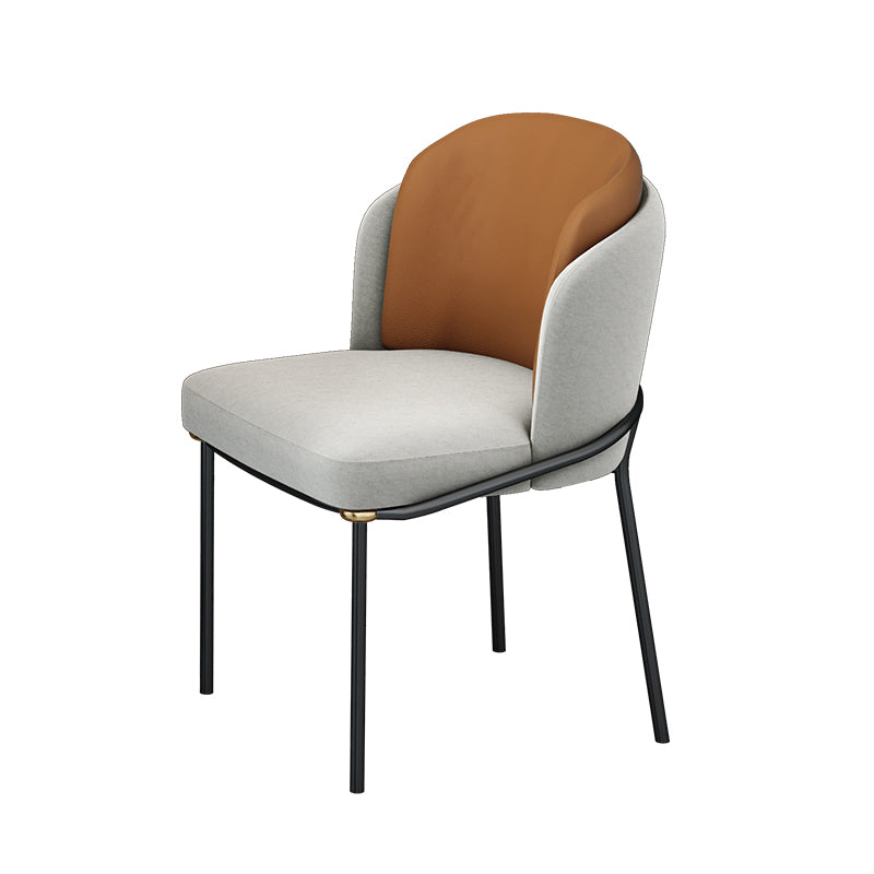 Contemporary Stone Dining Set 1/4/5 Pieces Round Dining Table Set with Padded Chairs 1 Orange Chair Clearhalo 'Dining Room Sets' 'Dining Tables & Seating' 'dining_room_set' 'furn' 'furn_dining_room_set' 'Furniture' 'Kitchen & Dining Furniture' 6239868