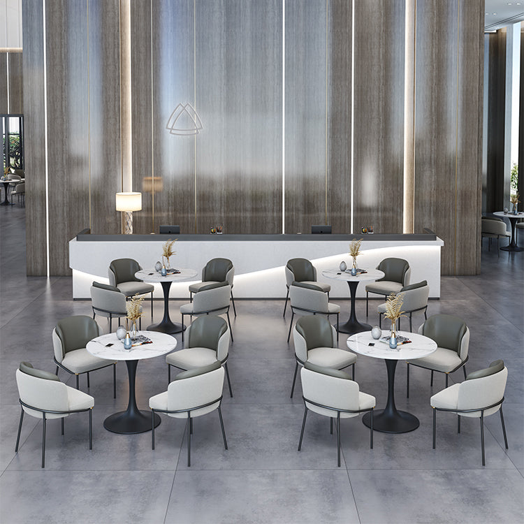 Contemporary Stone Dining Set 1/4/5 Pieces Round Dining Table Set with Padded Chairs Clearhalo 'Dining Room Sets' 'Dining Tables & Seating' 'dining_room_set' 'furn' 'furn_dining_room_set' 'Furniture' 'Kitchen & Dining Furniture' 6239873