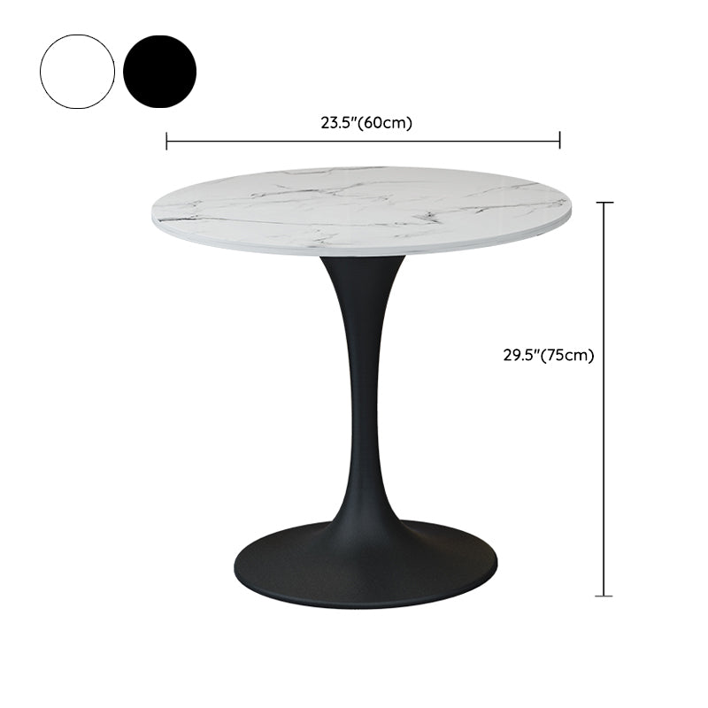 Zeitgenössischer Stein Essset 1/4/5 Stück Runde Esstisch Set mit gepolsterten Stühlen