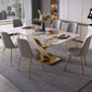 Modern Dining Table Set 1/5/7 Pcs Sintered Stone Dining Table with Armless Chairs Dining Room Sets 6 Piece Set Clearhalo 'Dining Room Sets' 'Dining Tables & Seating' 'dining_room_set' 'furn' 'furn_dining_room_set' 'Furniture' 'Kitchen & Dining Furniture' 6239938