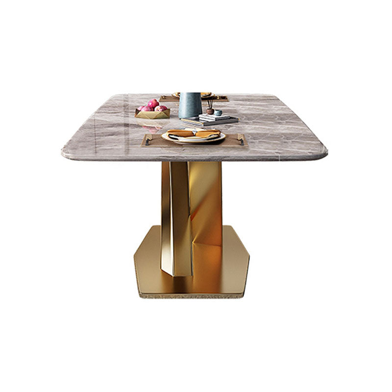 Modern Dining Table Set 1/5/7 Pcs Sintered Stone Dining Table with Armless Chairs Dining Table Unavailable Clearhalo 'Dining Room Sets' 'Dining Tables & Seating' 'dining_room_set' 'furn' 'furn_dining_room_set' 'Furniture' 'Kitchen & Dining Furniture' 6239942