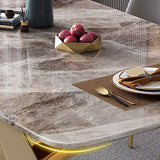 モダンなダイニングテーブルセット1/5/7 PCS腕のない椅子付きの焼結石ダイニングテーブル