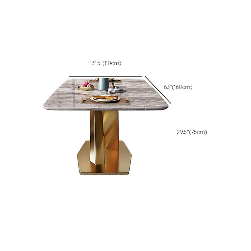 Modern Dining Table Set 1/5/7 Pcs Sintered Stone Dining Table with Armless Chairs Clearhalo 'Dining Room Sets' 'Dining Tables & Seating' 'dining_room_set' 'furn' 'furn_dining_room_set' 'Furniture' 'Kitchen & Dining Furniture' 6239951