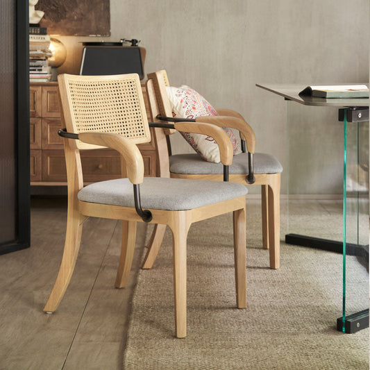 モダンなダイニングセット1/7 PCSガラスベースダイニングテーブルは、堅い木材の椅子付き