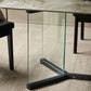 Modern Dining Set 1/7 Pcs Glass Base Dining Table with Solid Wood Arm Chairs