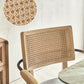 Modern Dining Set 1/7 Pcs Glass Base Dining Table with Solid Wood Arm Chairs