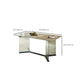 Modern Dining Set 1/7 Pcs Glass Base Dining Table with Solid Wood Arm Chairs