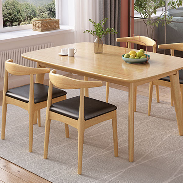 Traditional Dining Table Set 1/2/5/7 Pcs Solid Wood Dining Table and Cow Horn Chairs Clearhalo 'Dining Room Sets' 'Dining Tables & Seating' 'dining_room_set' 'furn' 'furn_dining_room_set' 'Furniture' 'Kitchen & Dining Furniture' 6240019