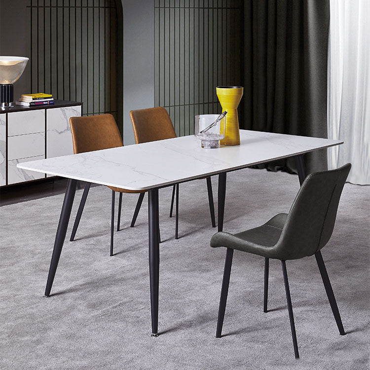 Ensemble de salle à manger moderne en métal avec chaises à dossier solide, ensemble de dinette 1/2/4/5/7 pièces