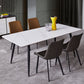 Ensemble de salle à manger moderne en métal avec chaises à dossier solide, ensemble de dinette 1/2/4/5/7 pièces