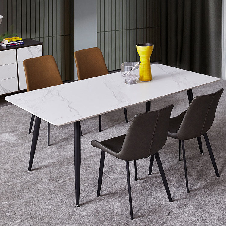 Ensemble de salle à manger moderne en métal avec chaises à dossier solide, ensemble de dinette 1/2/4/5/7 pièces