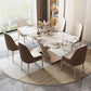 Modern Dining Set 1/5/7 Pcs Sintered Stone Top Table with Dining Upholstered Chairs Dining Room Sets 6 Piece Set Clearhalo 'Dining Room Sets' 'Dining Tables & Seating' 'dining_room_set' 'furn' 'furn_dining_room_set' 'Furniture' 'Kitchen & Dining Furniture' 6240050