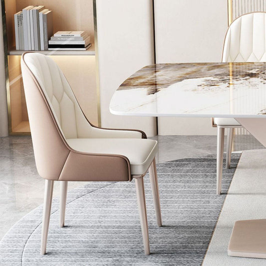 モダンなダイニングセット1/5/7 PCSダイニング布張りの椅子付き焼結された石トップテーブル