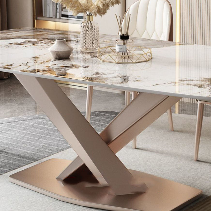 Modern Dining Set 1/5/7 Pcs Sintered Stone Top Table with Dining Upholstered Chairs Clearhalo 'Dining Room Sets' 'Dining Tables & Seating' 'dining_room_set' 'furn' 'furn_dining_room_set' 'Furniture' 'Kitchen & Dining Furniture' 6240057