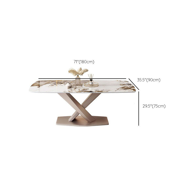 Modern Dining Set 1/5/7 Pcs Sintered Stone Top Table with Dining Upholstered Chairs Clearhalo 'Dining Room Sets' 'Dining Tables & Seating' 'dining_room_set' 'furn' 'furn_dining_room_set' 'Furniture' 'Kitchen & Dining Furniture' 6240062