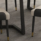 Eigentijdse zwarte eettafelset 1/2/7-delige metalen eetset met gevoerde stoelen