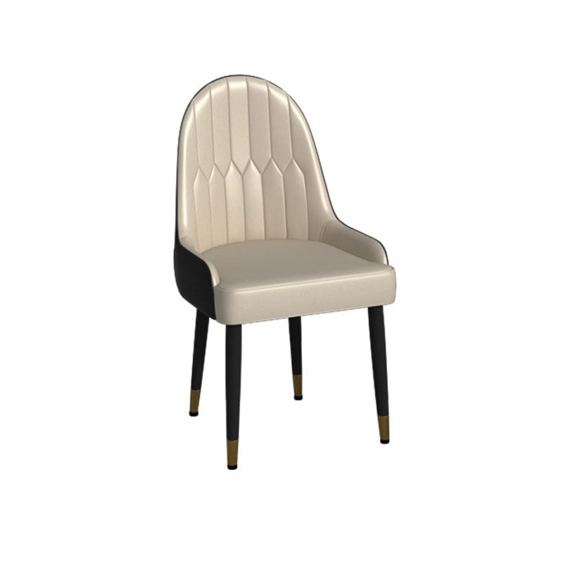 Eigentijdse zwarte eettafelset 1/2/7-delige metalen eetset met gevoerde stoelen