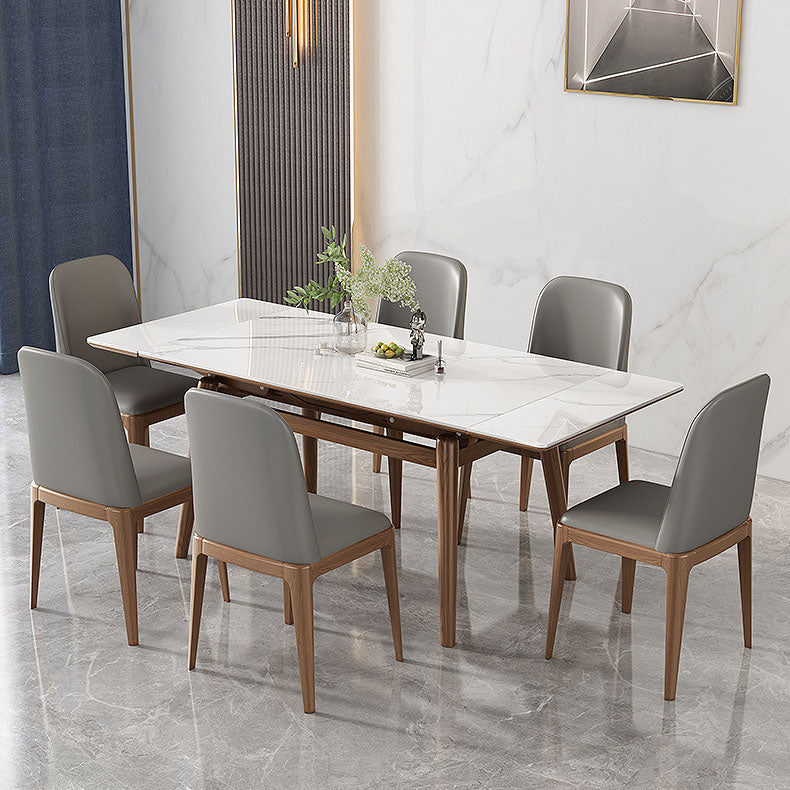 Modern Rectangle Dining Table Set 1/4/5/7 Pieces Dinette Set with Wooden Frame Clearhalo 'Dining Room Sets' 'Dining Tables & Seating' 'dining_room_set' 'furn' 'furn_dining_room_set' 'Furniture' 'Kitchen & Dining Furniture' 6240085