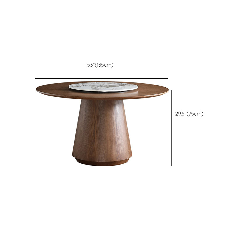 Table à manger ronde Ensemble 1/4/5/7 PCS Table à manger en bois massif et chaises arrière solides