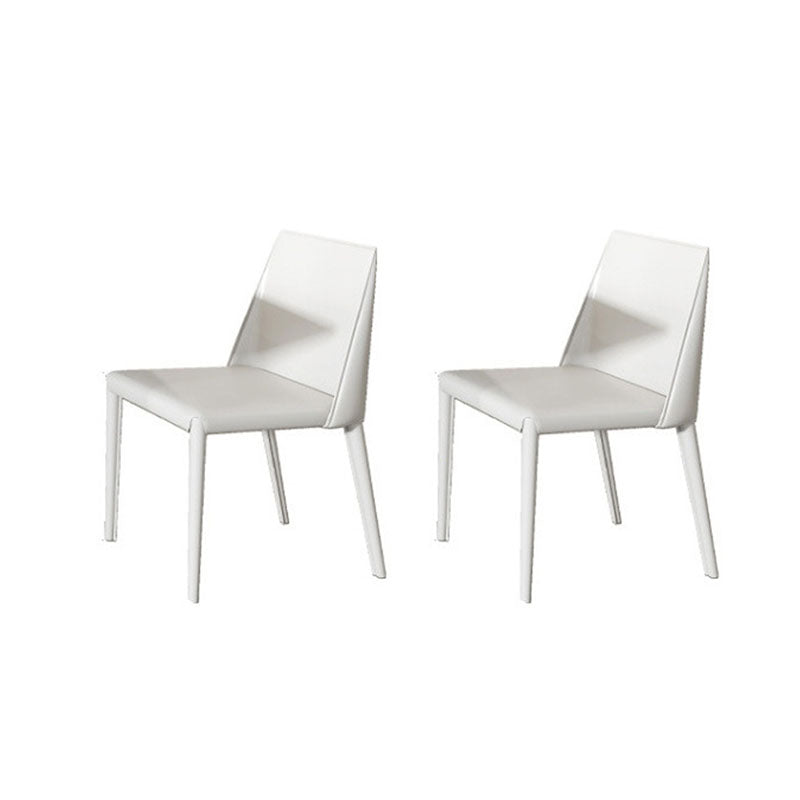 Glam Dinette Set with Solid Back Chairs 1/2/4/6/7/8 Pieces Glossy White Dining Table Set 2 White Chairs Clearhalo 'Dining Room Sets' 'Dining Tables & Seating' 'dining_room_set' 'furn' 'furn_dining_room_set' 'Furniture' 'Kitchen & Dining Furniture' 6240187