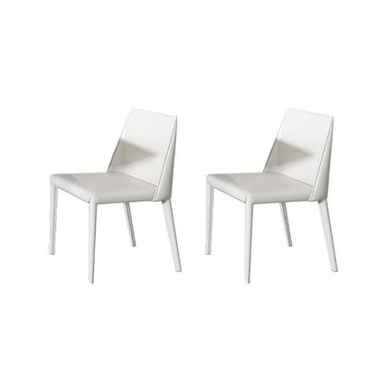 Glam Dinette Set with Solid Back Chairs 1/2/4/6/7/8 Pieces Glossy White Dining Table Set 2 White Chairs Clearhalo 'Dining Room Sets' 'Dining Tables & Seating' 'dining_room_set' 'furn' 'furn_dining_room_set' 'Furniture' 'Kitchen & Dining Furniture' 6240187