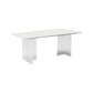 Glam Dinette Set with Solid Back Chairs 1/2/4/6/7/8 Pieces Glossy White Dining Table Set White 63"L x 31.5"W Clearhalo 'Dining Room Sets' 'Dining Tables & Seating' 'dining_room_set' 'furn' 'furn_dining_room_set' 'Furniture' 'Kitchen & Dining Furniture' 6240192