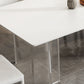 Glam Dinette Set with Solid Back Chairs 1/2/4/6/7/8 Pieces Glossy White Dining Table Set Clearhalo 'Dining Room Sets' 'Dining Tables & Seating' 'dining_room_set' 'furn' 'furn_dining_room_set' 'Furniture' 'Kitchen & Dining Furniture' 6240195