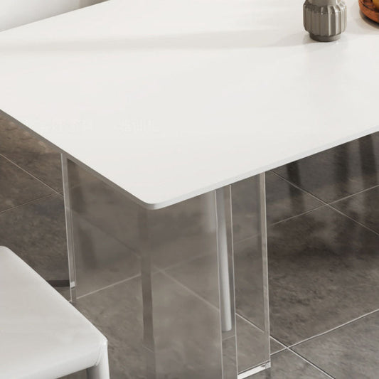 ソリッドバックチェア付きグラムダイネットセット1/2/4/6/7/8ピース光沢のある白いダイニングテーブルセット