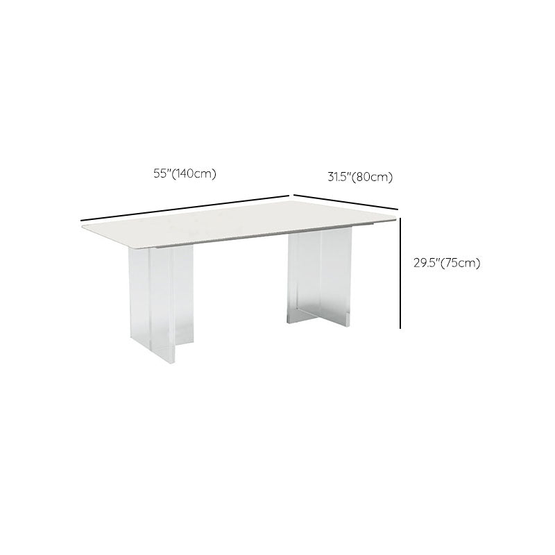 Glam Dinette Set with Solid Back Chairs 1/2/4/6/7/8 Pieces Glossy White Dining Table Set Clearhalo 'Dining Room Sets' 'Dining Tables & Seating' 'dining_room_set' 'furn' 'furn_dining_room_set' 'Furniture' 'Kitchen & Dining Furniture' 6240202