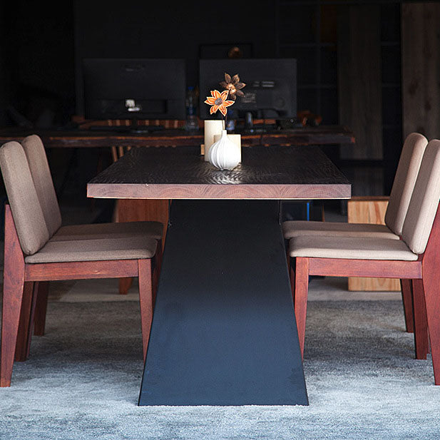 Pièces modernes 1/5 pièces Set Rectangle Table à manger en bois pour salle à manger