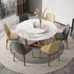 Round Dining Table Set 1/4/5/7 Pcs Solid Wood Frame Dining Table and Chairs 7 Pieces: Table, 6 Chairs Clearhalo 'Dining Room Sets' 'Dining Tables & Seating' 'dining_room_set' 'furn' 'furn_dining_room_set' 'Furniture' 'Kitchen & Dining Furniture' 6240295