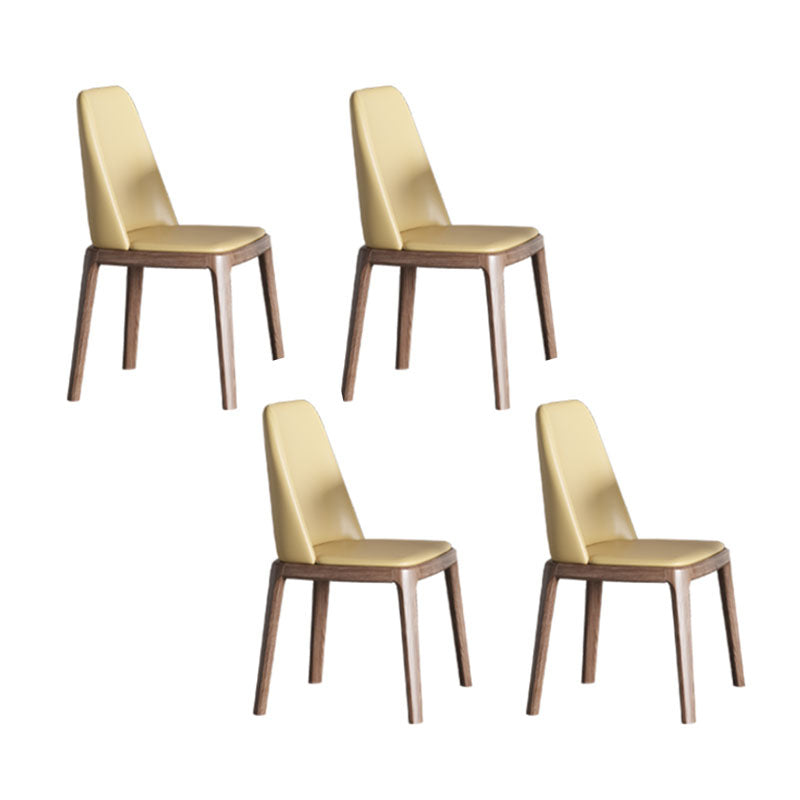 Round Dining Table Set 1/4/5/7 Pcs Solid Wood Frame Dining Table and Chairs 4 Yellow Chairs Clearhalo 'Dining Room Sets' 'Dining Tables & Seating' 'dining_room_set' 'furn' 'furn_dining_room_set' 'Furniture' 'Kitchen & Dining Furniture' 6240299