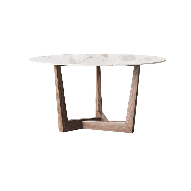 Round Dining Table Set 1/4/5/7 Pcs Solid Wood Frame Dining Table and Chairs Clearhalo 'Dining Room Sets' 'Dining Tables & Seating' 'dining_room_set' 'furn' 'furn_dining_room_set' 'Furniture' 'Kitchen & Dining Furniture' 6240302