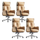 29" Wide Contemporary Managers Chair Orange Leather Executive Chair Faux Leather 4 Piece Set Without Footrest Clearhalo 'furn' 'furn_office_chair' 'Furniture' 'Office Chairs' 'Office Furniture' 'office_chair' 6240311