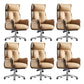 29" Wide Contemporary Managers Chair Orange Leather Executive Chair Microfiber Leather 6 Piece Set Without Footrest Clearhalo 'furn' 'furn_office_chair' 'Furniture' 'Office Chairs' 'Office Furniture' 'office_chair' 6240330