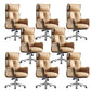 29" Wide Contemporary Managers Chair Orange Leather Executive Chair Microfiber Leather 8 Piece Set Without Footrest Clearhalo 'furn' 'furn_office_chair' 'Furniture' 'Office Chairs' 'Office Furniture' 'office_chair' 6240331