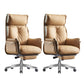29" Wide Contemporary Managers Chair Orange Leather Executive Chair Faux Leather 2 Piece Set With Footrest Clearhalo 'furn' 'furn_office_chair' 'Furniture' 'Office Chairs' 'Office Furniture' 'office_chair' 6240333