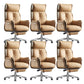 29" Wide Contemporary Managers Chair Orange Leather Executive Chair Genuine Leather 6 Piece Set With Footrest Clearhalo 'furn' 'furn_office_chair' 'Furniture' 'Office Chairs' 'Office Furniture' 'office_chair' 6240340