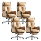 29" Wide Contemporary Managers Chair Orange Leather Executive Chair Microfiber Leather 4 Piece Set With Footrest Clearhalo 'furn' 'furn_office_chair' 'Furniture' 'Office Chairs' 'Office Furniture' 'office_chair' 6240344