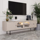 Console TV contemporaine en bois avec rangement fermé, support multimédia TV pour salon