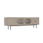 Console TV contemporaine en bois avec rangement fermé, support multimédia TV pour salon