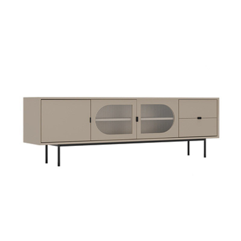 Console TV contemporaine en bois avec rangement fermé, support multimédia TV pour salon