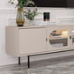 Console TV contemporaine en bois avec rangement fermé, support multimédia TV pour salon