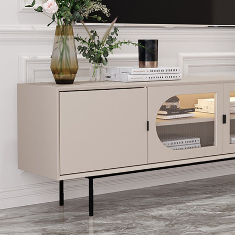 Console TV contemporaine en bois avec rangement fermé, support multimédia TV pour salon