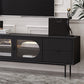 Console TV contemporaine en bois avec rangement fermé, support multimédia TV pour salon
